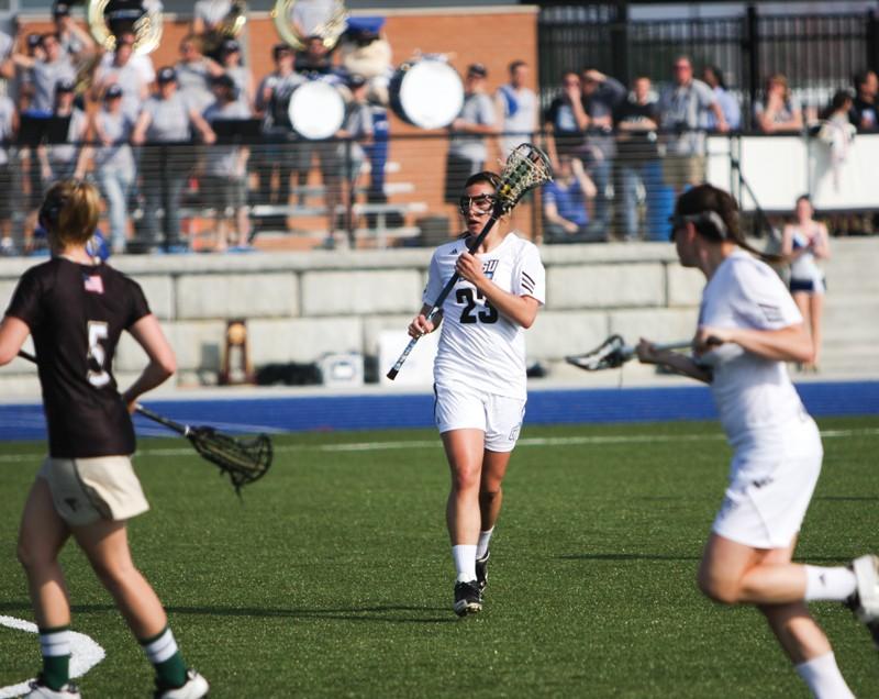 GVL / Archive 
Junior Allyson Fritts (23) taking the ball up field during a previous match against Lindenwood. 