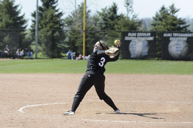 GVL / Bo Anderson

GVSU Senior Andrea Nicholson pitched game one of Saturday's double header.