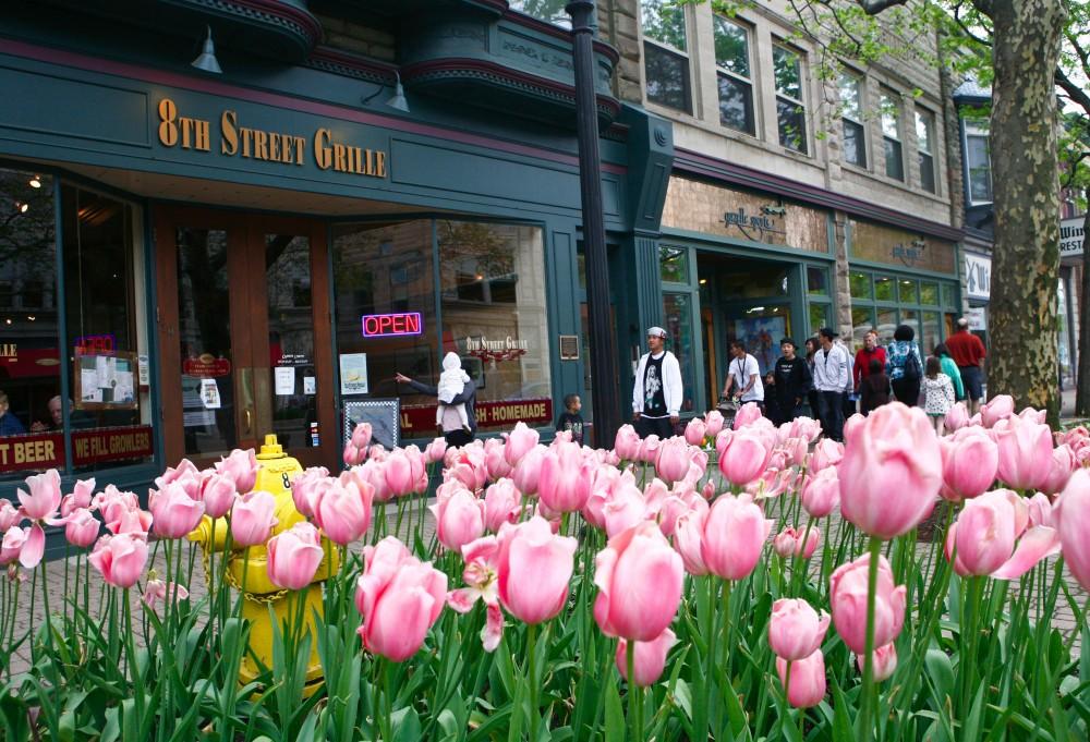 GVL / Eric Coulter
8th Street in Holland was full of tourists during Tulip Times. 