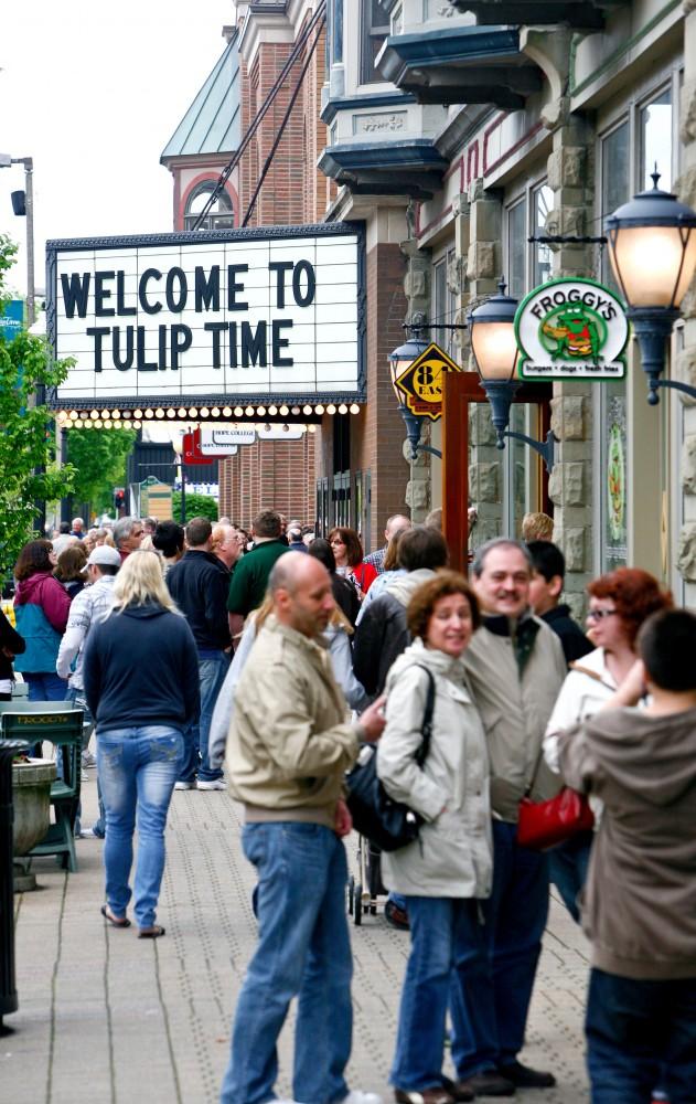 GVL / Eric Coulter
Tulip Time attendees browse the local shops and streets of Holland