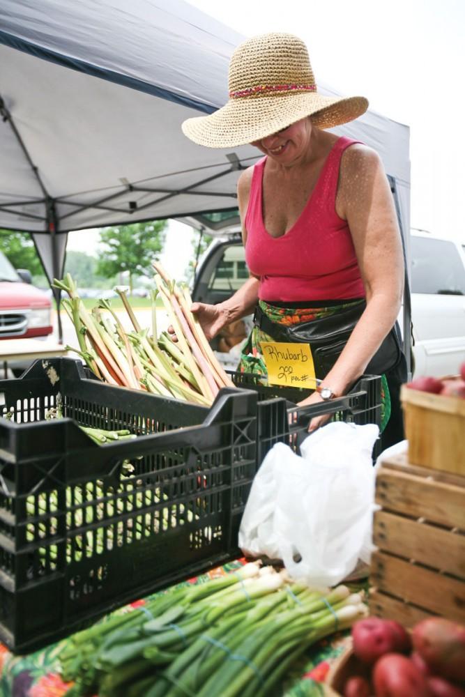GVL / ArchiveA shopper peruses through the GV farmers market.