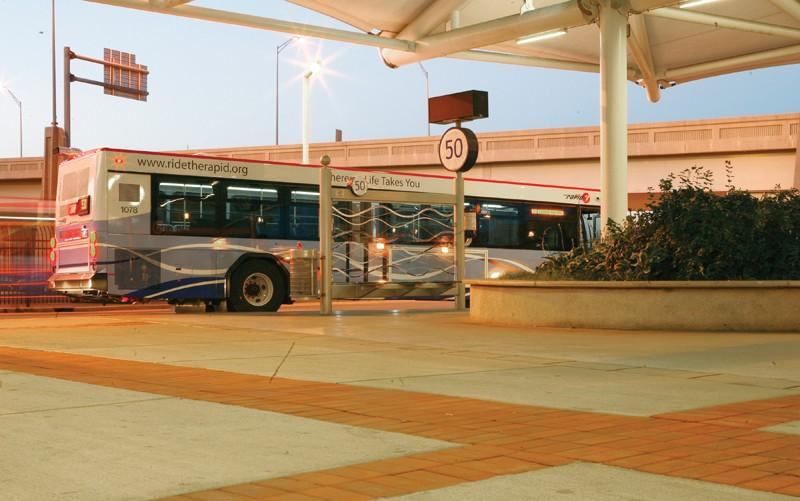 GVL / Eric Coulter
The Rapid Route 50, known as the Campus Connecter, now stops at the Rapid Central Station in the heart of Grand Rapids