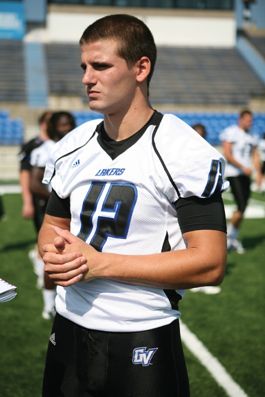 GVL / Robert Mathews
Junior Quarterback Heath Parling answering questions during media day