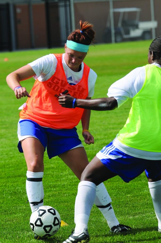 GVL / Eric Coulter
Womens soccer practices before their first match Friday.