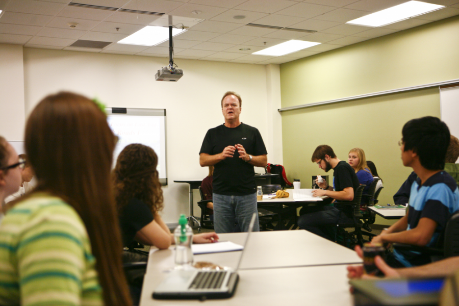 	GVL / Eric Coulter
Professor Craig Benjamin speaks to his students in an honors course in the Federick Meijer Honors College