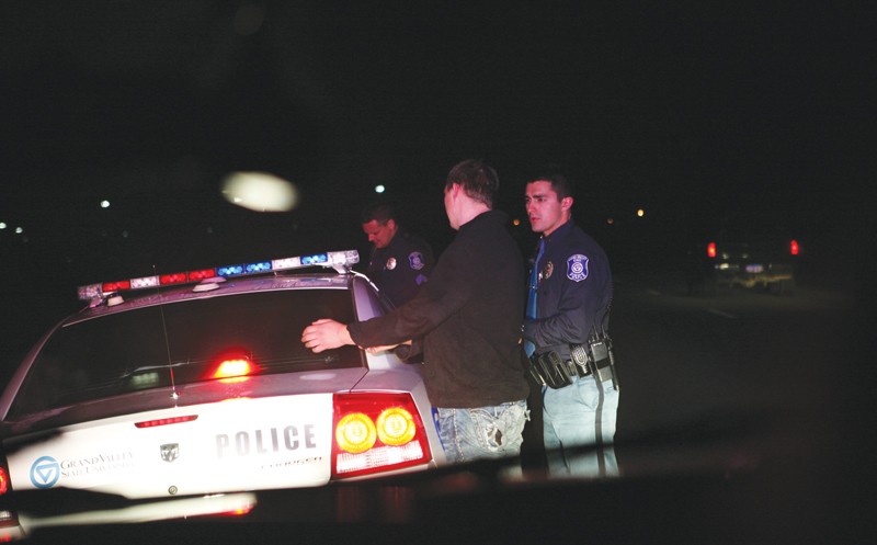 GVL / Robert Mathews
Sergeant Nate Dornbos responding to an assist call on Pierce Street