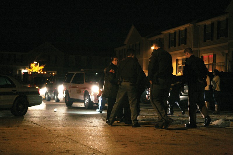 GVL / Robert Mathews
Officers responding after a call over an altercation in Copper Beech Apartments.