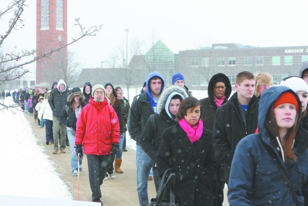 GVL ArchiveStudents and faculty participate in a previous years Martin Luther King march.