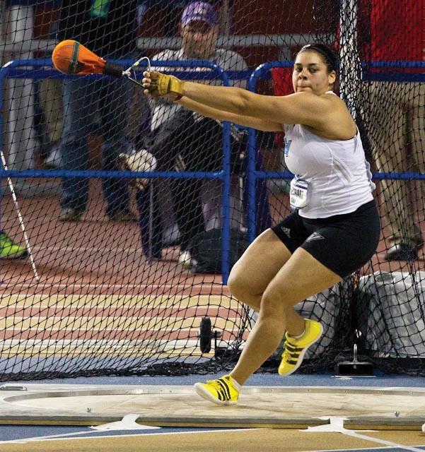 Courtesy / Dean BreestSenior Sam Lockhart finishes her indoor career with two individual national championships in weight throw and shot put at the 2013 National Championships.