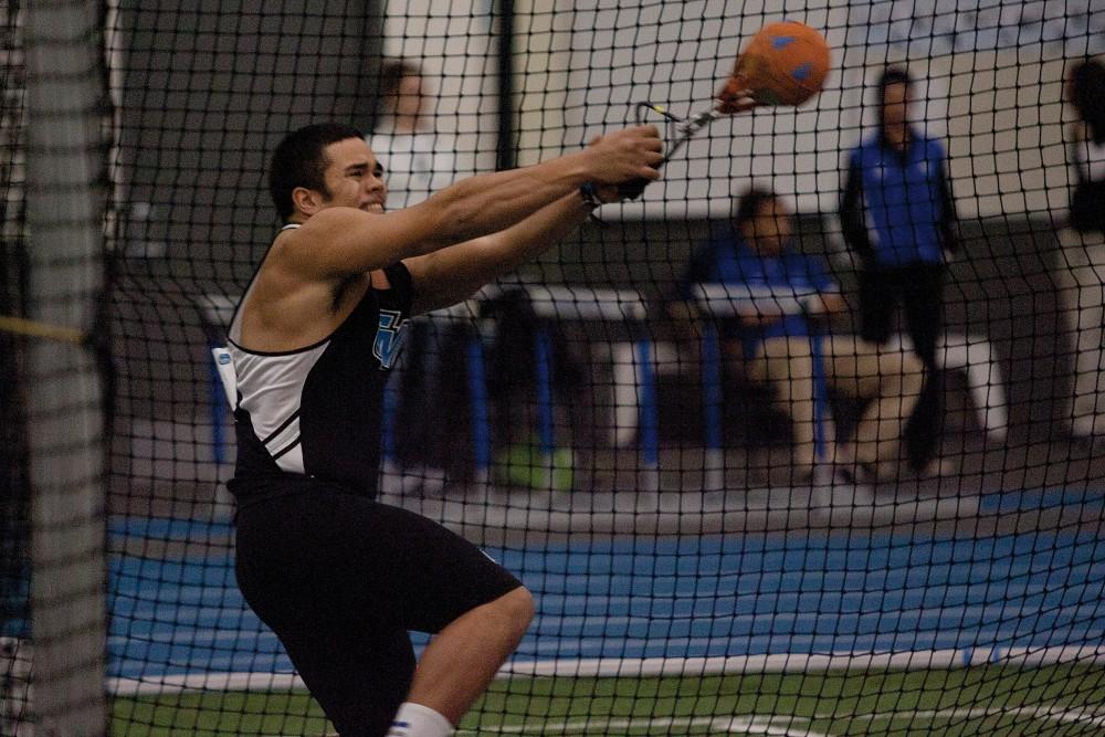 Courtesy / Doug WitteSophomore Darien Thornton has broken Grand Valleys record in weight throw twice and is qualified for nationals.