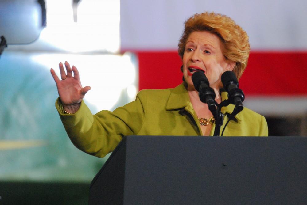 GVL / Hannah Mico. Michigan Senator Debbie Stabenow (Democrat) wrote the 2014 farm bill with many of Michigans farmers in mind, as 98% of last years cherry crop was lost to a harsh winter.