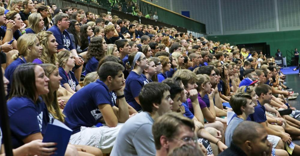 GVL/Kevin Sielaff
- During this year's freshmen convocation ceremony, those just arriving to the university learned of Grand Valley's core values and what they can accomplish as a member of this school's community.