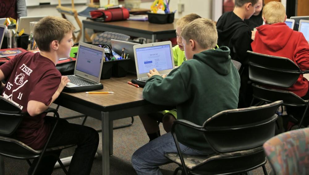 GVL/Kevin Sielaff
Julie Moore's 6th grade science class - fully furnished by the GVSU Surplus Store