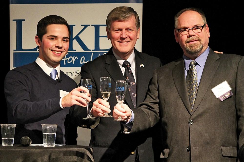 GVL / Emily Frye 
Student Senate President Andrew Plague (left), President T. Haas (center), and Mike Tappy (right)