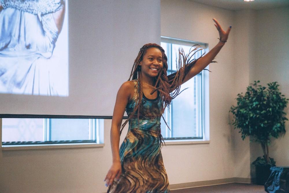 GVL/Jose Rodriguez
Student Jazmin McMullen performs a dance in tribute to the late Josephine Baker.