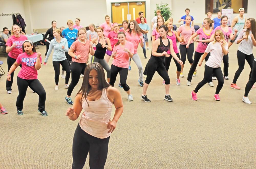 GVL/Kevin Sielaff
After a series of discussions, the group took part in a few rounds of Zumba at Zumba for a Cure, which took place this past Tuesday in Kirkoff's Pere Marquette room.