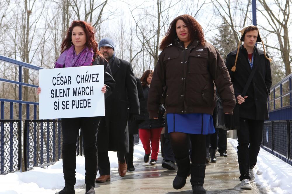 GVL / Archive
Students participating in the César E. Chávez Celebration Silent March around the GVSU campus (2013)