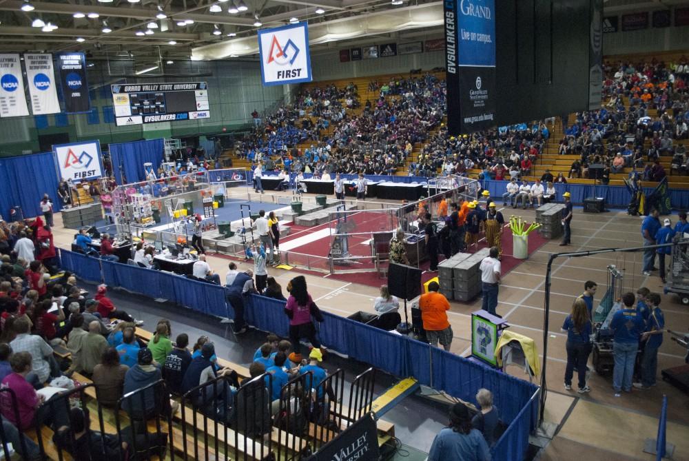 GVL/Michael Dykstra
FIRST Robotics Competition.  The fieldhouse was packed for the FIRST Competition this weekend.  