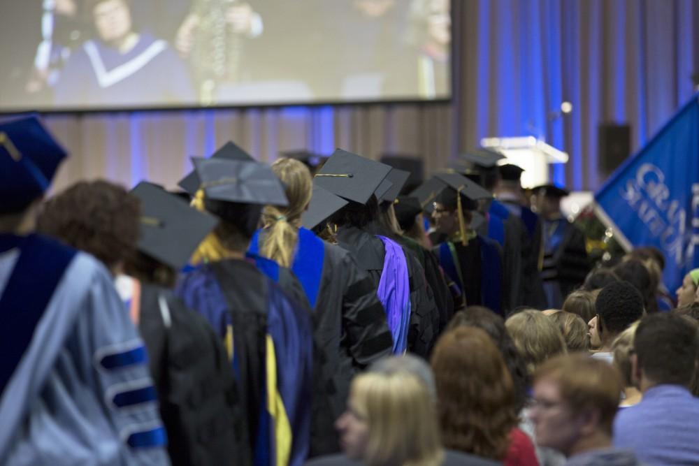 GVL / Kevin Sielaff
Grand Valley kicks off the academic year with their annual convocation ceremonies, held August 29th, 2015 inside the Fieldhouse Arena.  