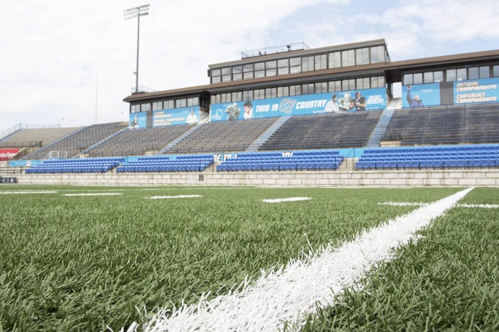 GVL / Kevin Sielaff
The Grand Valley State University football squad gathers for its annual media day Wednesday, August 19th, 2015. The afternoon aimed to promote the highly anticipated 2015 football season, while also making predictions for what the year ahead might hold.  