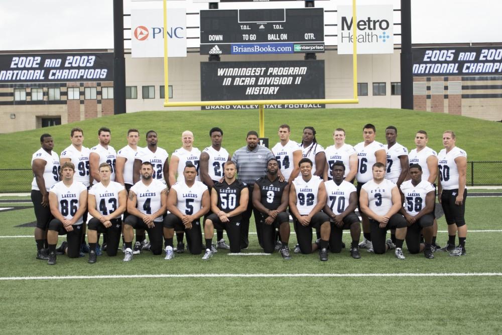 GVL / Kevin Sielaff
The Grand Valley State University football squad gathers for its annual media day Wednesday, August 19th, 2015. The afternoon aimed to promote the highly anticipated 2015 football season, while also making predictions for what the year ahead might hold.  