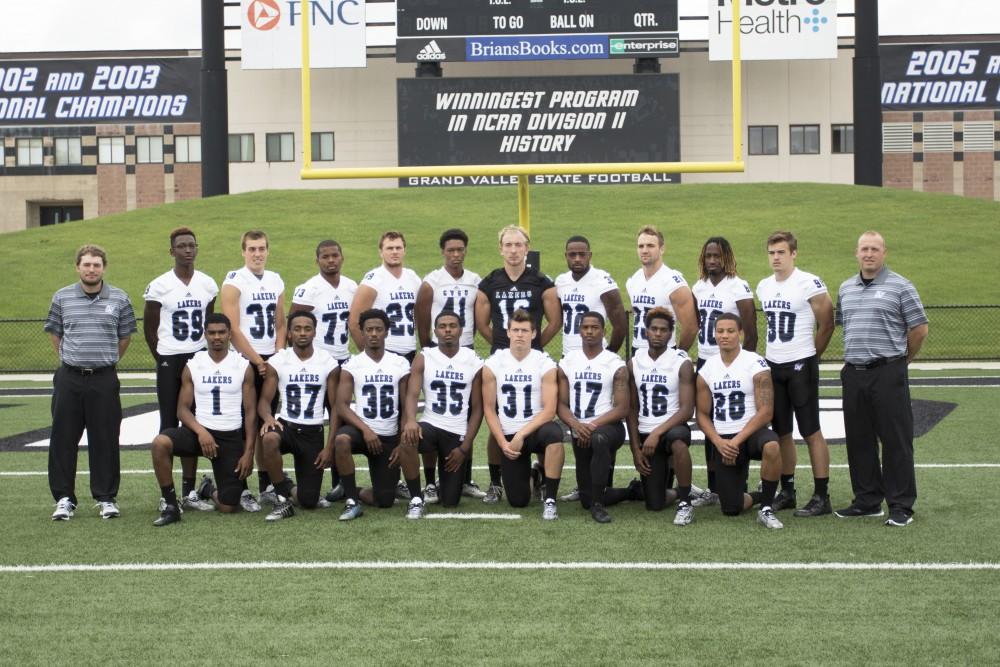 GVL / Kevin Sielaff
The Grand Valley State University football squad gathers for its annual media day Wednesday, August 19th, 2015. The afternoon aimed to promote the highly anticipated 2015 football season, while also making predictions for what the year ahead might hold.  