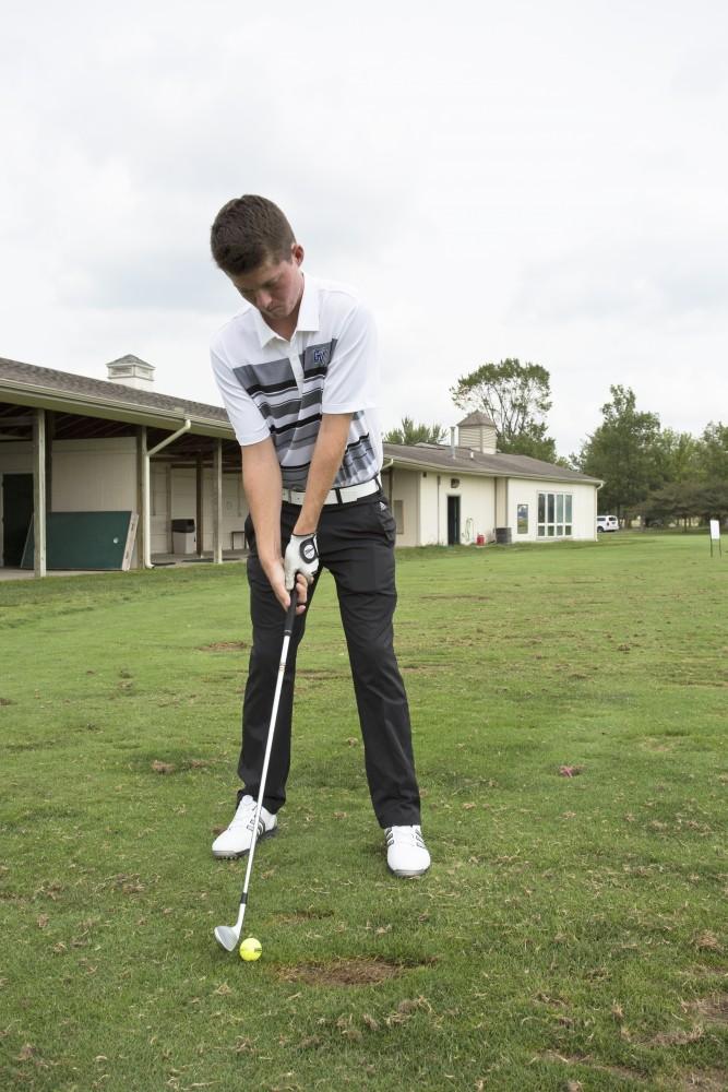 GVL / Kevin Sielaff
Freshman Bryce Messner focuses on the ball Friday, August 28th, 2015.