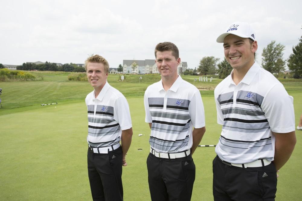 GVL / Kevin Sielaff
Freshmen Bryce Messner, Alex Scott, and Mitchell White pose for a photo Friday, August 28th, 2015. 