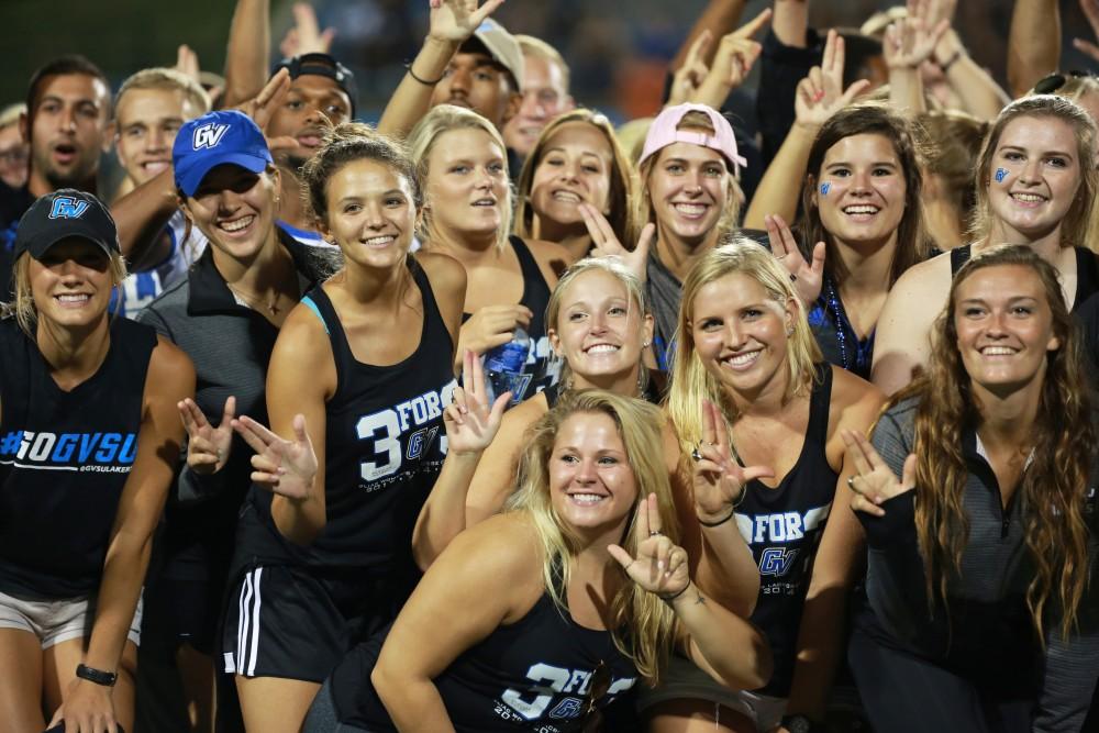 GVL / Kevin Sielaff 
The Director's Cup is presented at halftime. Grand Valley State squares off against Southwest Baptist Thursday, September 3rd, 2015 at Lubbers Stadium. 