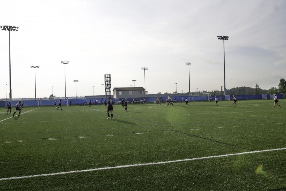 GVL / Sara Carte
Grand Valley’s Women’s Club Rugby team goes against Indiana University on Friday night, Septemeber 4, 2015.