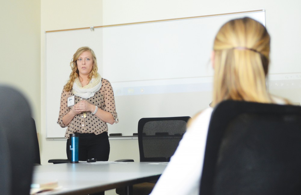GVL/Archive (2014)
Amber Hendrick and Trudi Watson present their case study to a panel during the Leadership Summit.