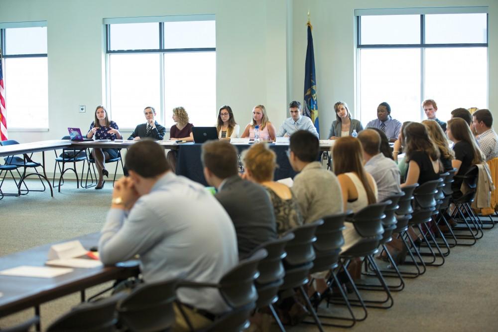 GVL / Kevin Sielaff  
The Student Senate convenes Sept. 3 inside the Kirkhoff Center at Grand Valley's Allendale campus. 