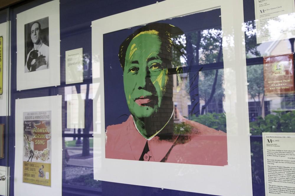 GVL / Sara Carte
“Mao, 1972” is featured in the gallery, “China in Western Minds”, now showing at the Blue Wall Gallery at DeVos Building downtown Grand Rapids on Oct. 23.