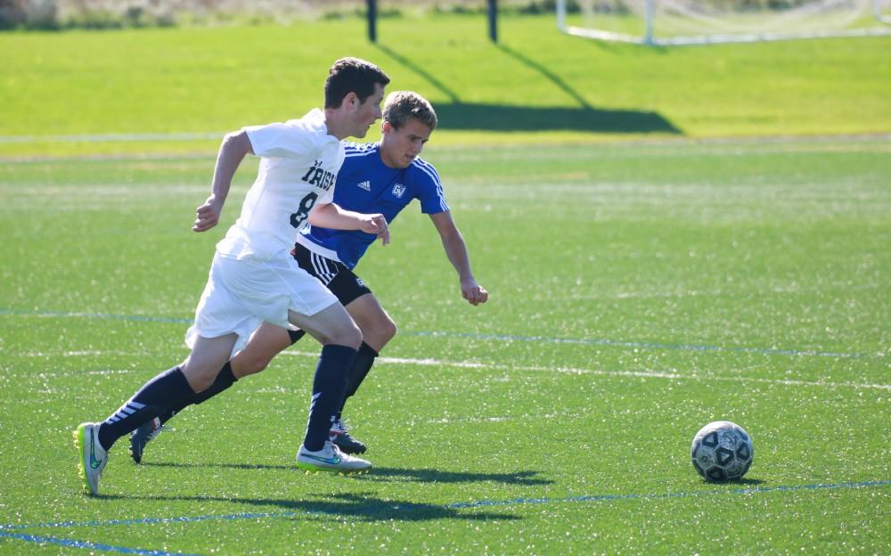 GVL / Kevin Sielaff - Grand Valley's club soccer team sqaures off against Notre Dame University Oct. 11.