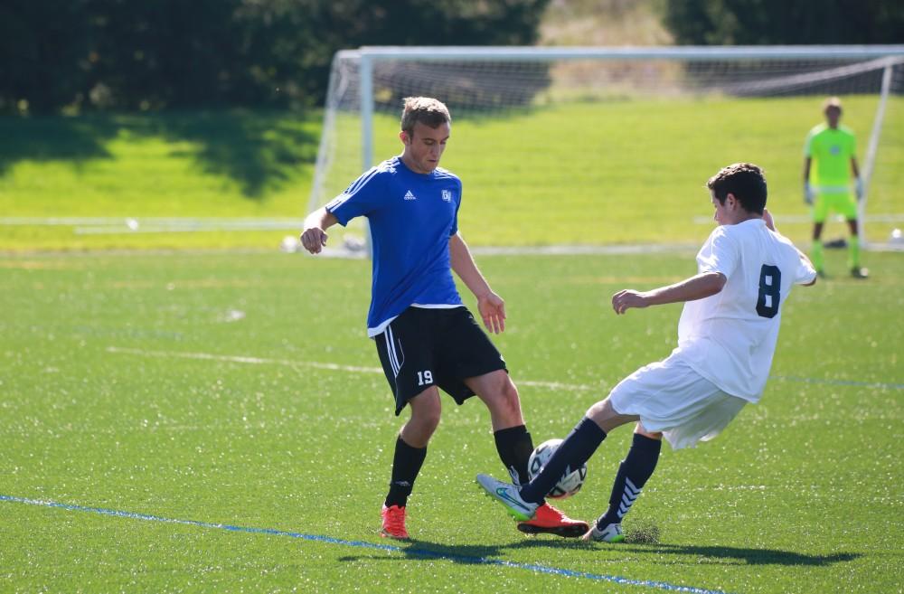 GVL / Kevin Sielaff - Grand Valley's club soccer team sqaures off against Notre Dame University Oct. 11.