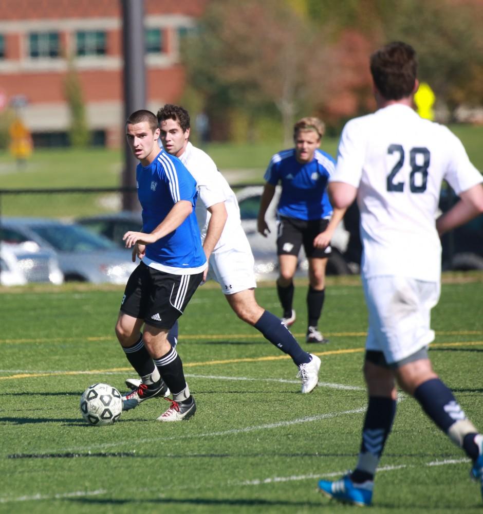 GVL / Kevin Sielaff - Grand Valley's club soccer team sqaures off against Notre Dame University Oct. 11.