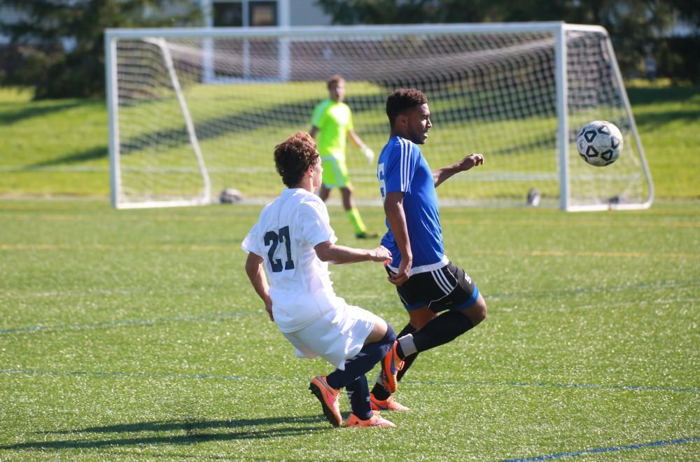 GVL / Kevin Sielaff - Grand Valley's club soccer team sqaures off against Notre Dame University Oct. 11.