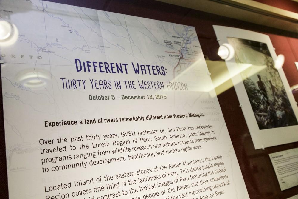 GVL / Sara Carte
The exhibit “Different Waters” is featured on the red wall gallery on the first floor of Lake Ontario on Oct.15.