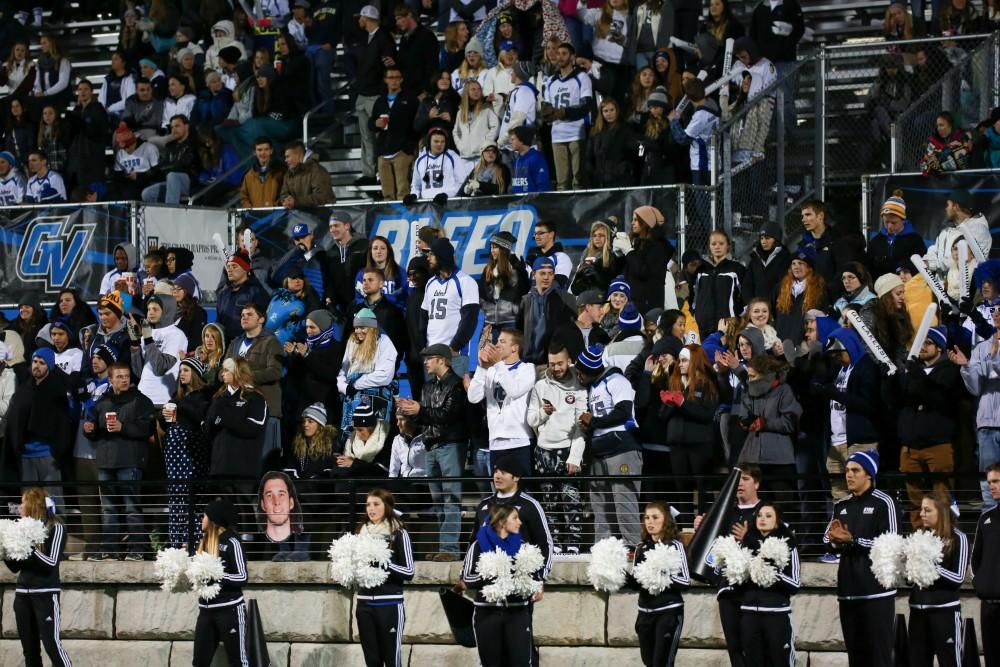 GVL / Kevin Sielaff -  Grand Valley squares off against Michigan Tech Oct. 17 at Lubbers Stadium in Allendale. The Lakers defeated the Huskies with a score of 38-21.