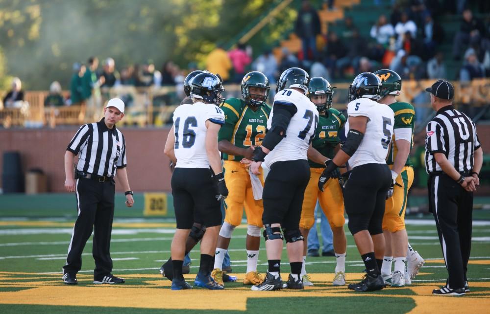 GVL / Kevin Sielaff - Grand Valley squares off against Wayne State University Oct. 11 in Detroit, MI. The Lakers surged to a 38-17 victory vs. the Warriors.