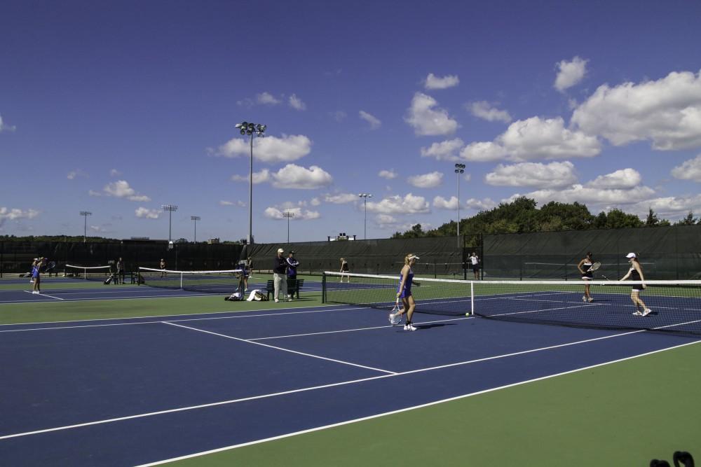 GVL / Sara Carte
Grand Valley’s Women’s Tennis team goes against Northwood University on Sunday, September 13, 2015.