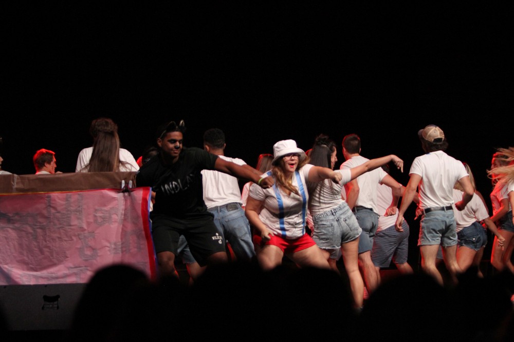 Members of Anchor Management performed on Oct. 21 in Allendale, MI for the live stream lip sync concert. The concert was one of the many activites available to staff and students during homecoming week. 