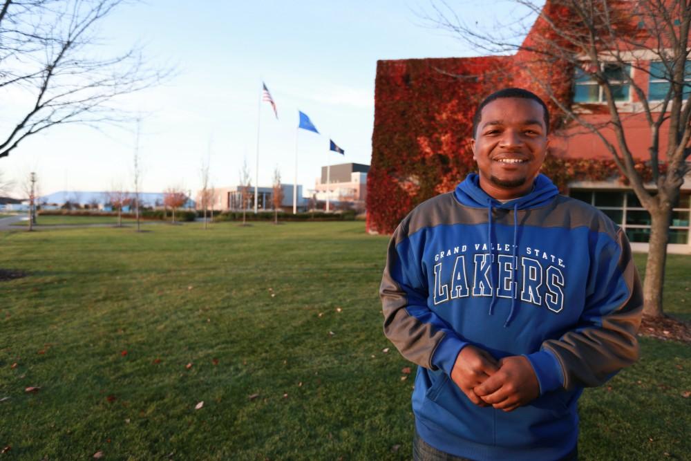 GVL / Kevin Sielaff - Stepha'N Quicksey, lead organizer of the Detroit Network of Future Leaders,  poses on Grand Valley's campus Oct. 30.