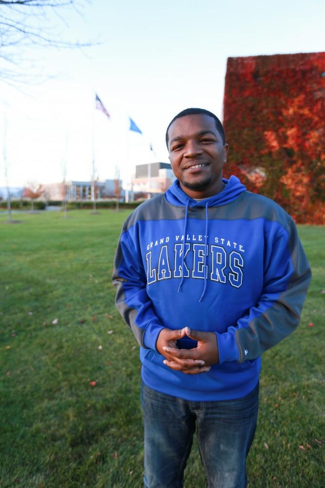 GVL / Kevin Sielaff - Stepha'N Quicksey, lead organizer of the Detroit Network of Future Leaders,  poses on Grand Valley's campus Oct. 30.