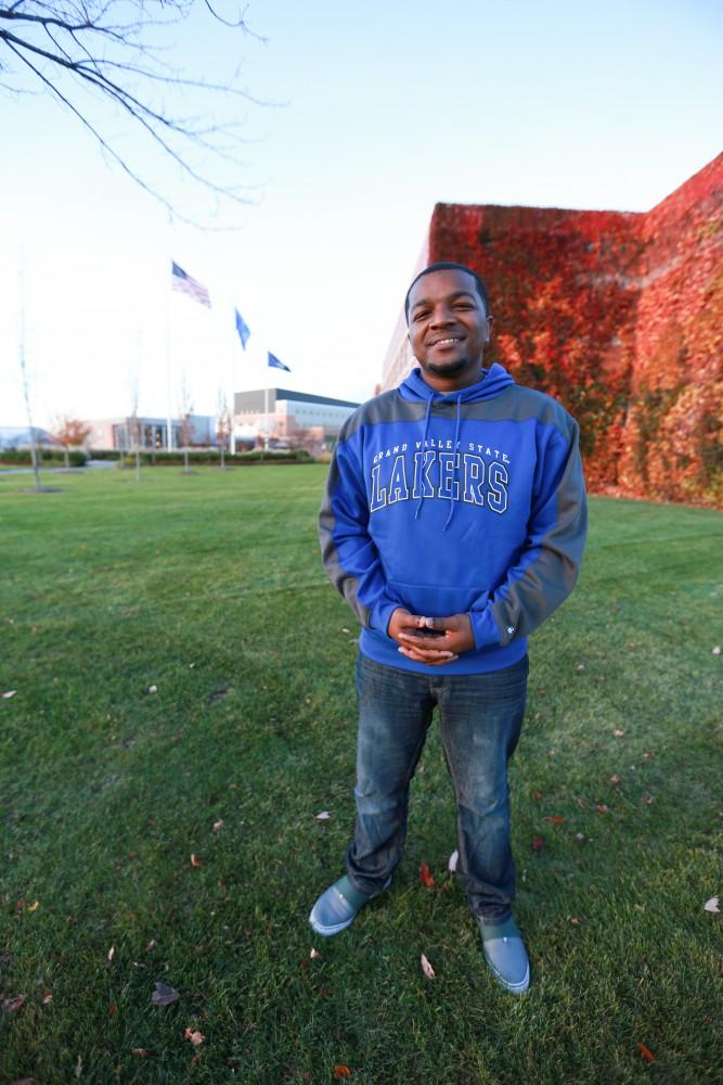 GVL / Kevin Sielaff - Stepha'N Quicksey, lead organizer of the Detroit Network of Future Leaders,  poses on Grand Valley's campus Oct. 30.