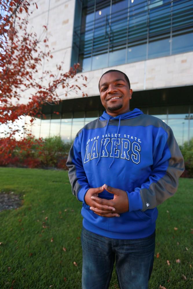 GVL / Kevin Sielaff - Stepha'N Quicksey, lead organizer of the Detroit Network of Future Leaders,  poses on Grand Valley's campus Oct. 30.