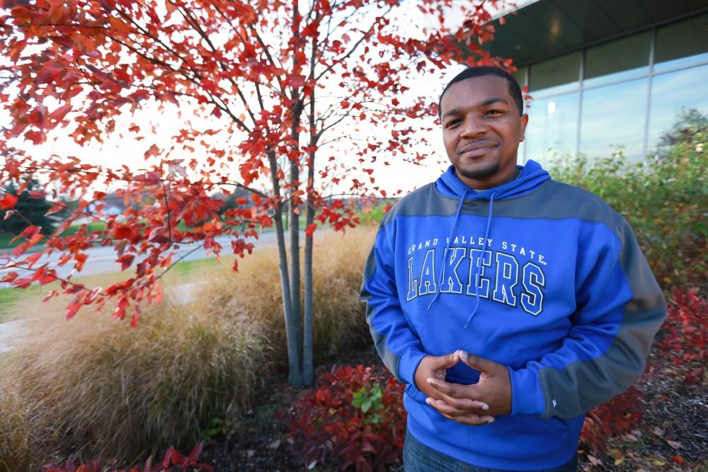 GVL / Kevin Sielaff - Stepha'N Quicksey, lead organizer of the Detroit Network of Future Leaders,  poses on Grand Valley's campus Oct. 30.