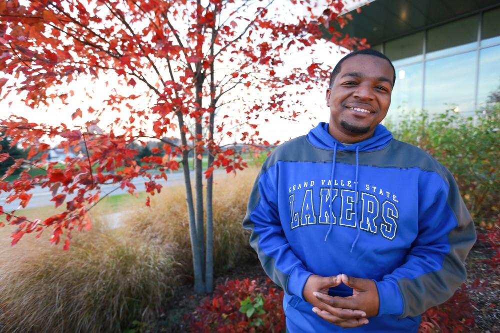 GVL / Kevin Sielaff - Stepha'N Quicksey, lead organizer of the Detroit Network of Future Leaders,  poses on Grand Valley's campus Oct. 30.