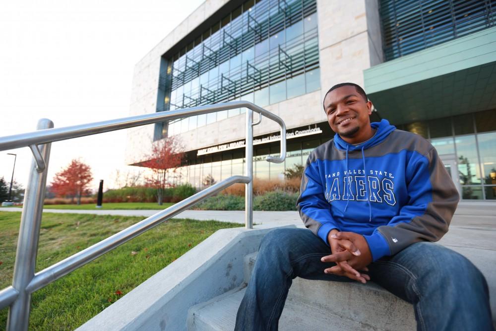 GVL / Kevin Sielaff - Stepha'N Quicksey, lead organizer of the Detroit Network of Future Leaders,  poses on Grand Valley's campus Oct. 30.