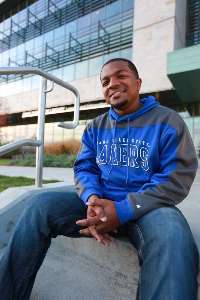 GVL / Kevin Sielaff - Stepha'N Quicksey, lead organizer of the Detroit Network of Future Leaders,  poses on Grand Valley's campus Oct. 30.